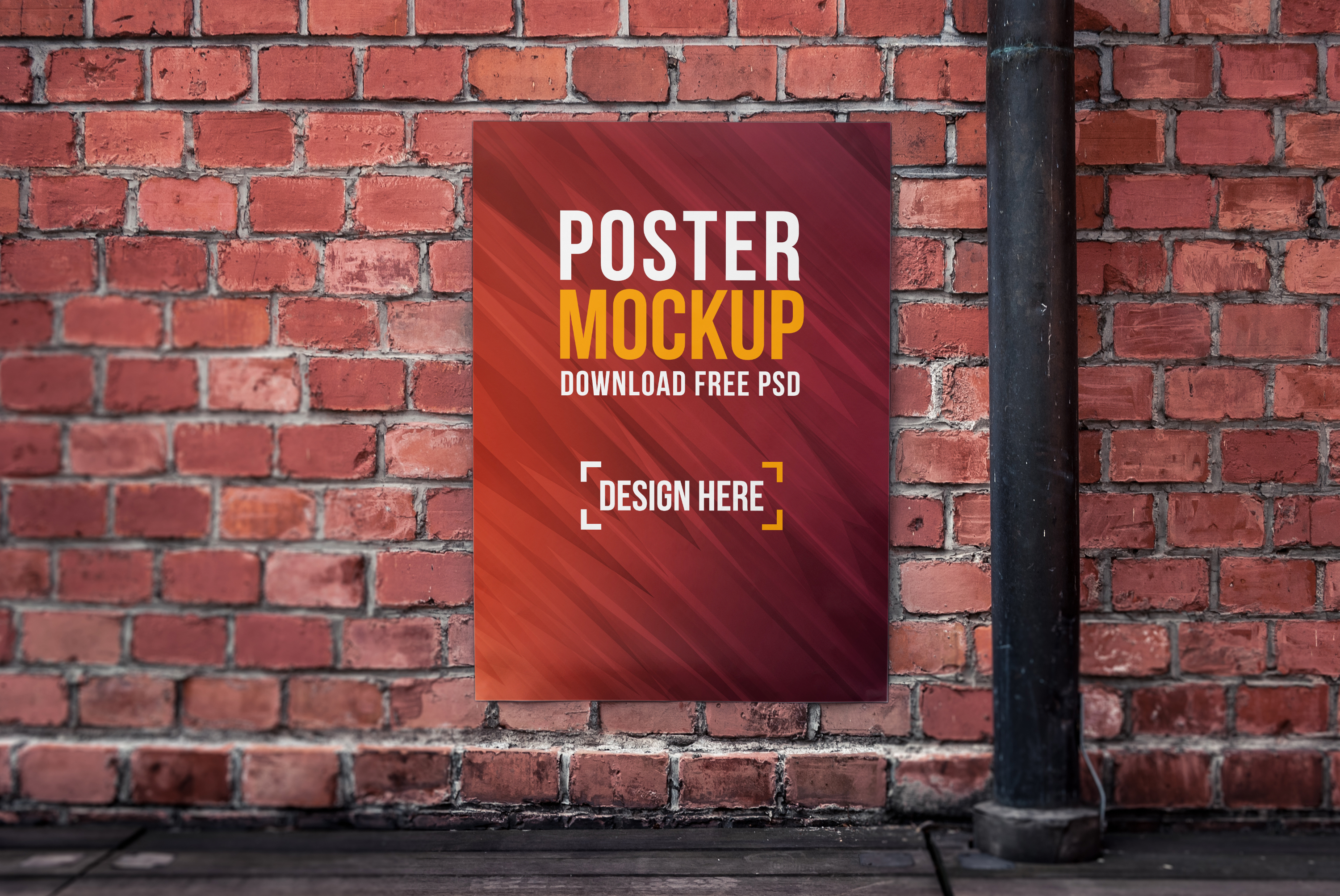 Poster Mockup Brick Wall 