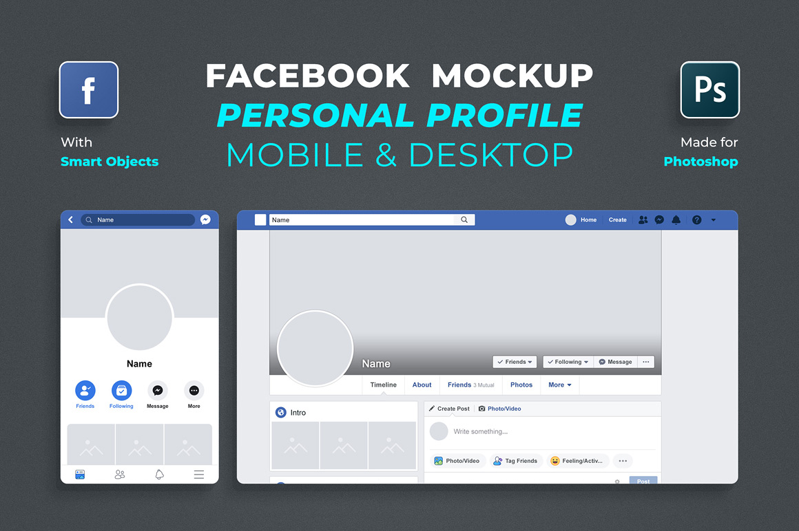 Free Facebook Profile Mockup 19 Free Mockups Other Pixelify Net