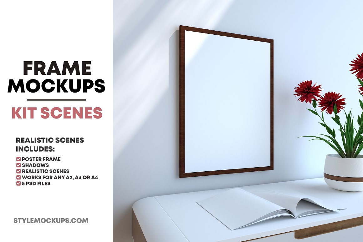 Download Poster Frames Scene Kit Mockups - Free Mockups, Poster ...